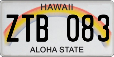 HI license plate ZTB083