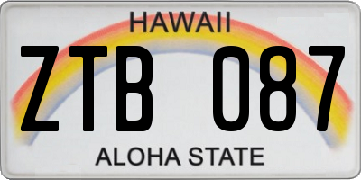 HI license plate ZTB087