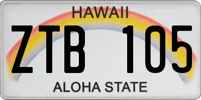 HI license plate ZTB105
