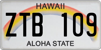 HI license plate ZTB109
