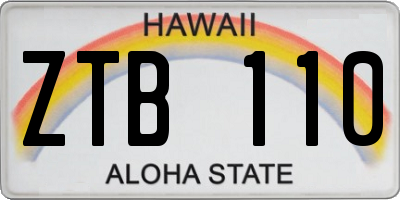 HI license plate ZTB110