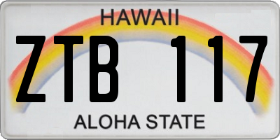 HI license plate ZTB117