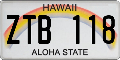 HI license plate ZTB118