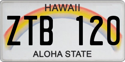 HI license plate ZTB120