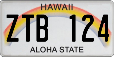 HI license plate ZTB124