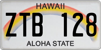 HI license plate ZTB128