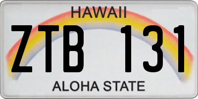 HI license plate ZTB131