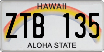 HI license plate ZTB135