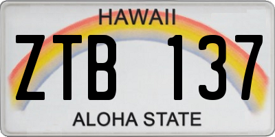 HI license plate ZTB137