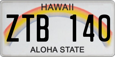 HI license plate ZTB140