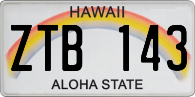 HI license plate ZTB143