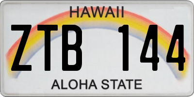 HI license plate ZTB144