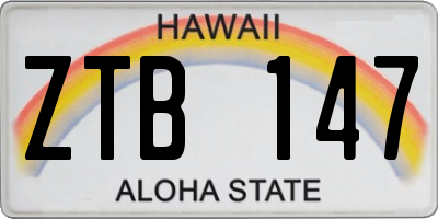 HI license plate ZTB147