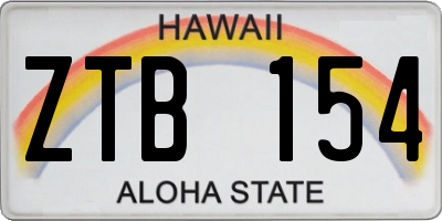 HI license plate ZTB154
