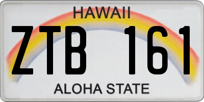 HI license plate ZTB161