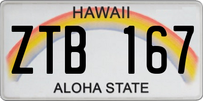 HI license plate ZTB167