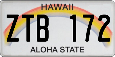 HI license plate ZTB172
