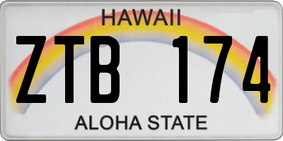HI license plate ZTB174