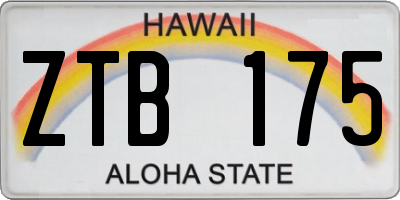 HI license plate ZTB175