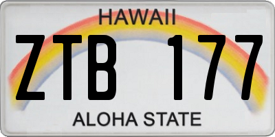 HI license plate ZTB177