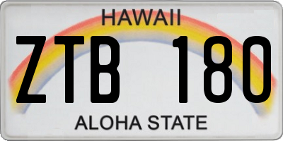 HI license plate ZTB180