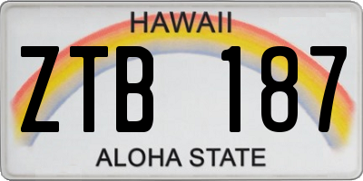 HI license plate ZTB187