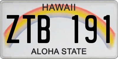 HI license plate ZTB191