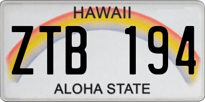 HI license plate ZTB194