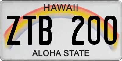 HI license plate ZTB200