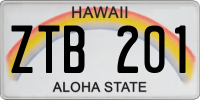 HI license plate ZTB201