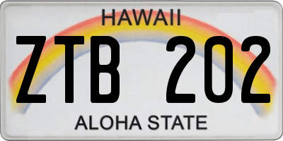HI license plate ZTB202