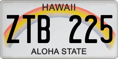 HI license plate ZTB225