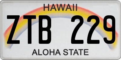 HI license plate ZTB229