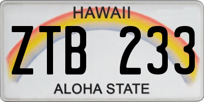 HI license plate ZTB233