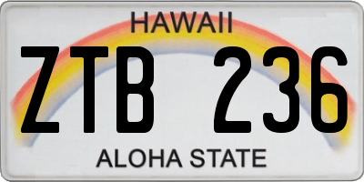 HI license plate ZTB236