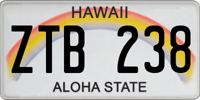 HI license plate ZTB238