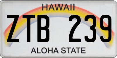 HI license plate ZTB239