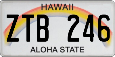 HI license plate ZTB246