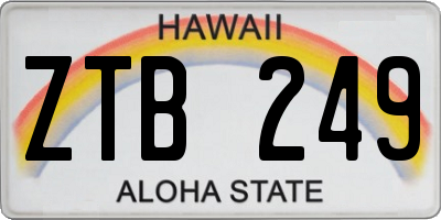 HI license plate ZTB249