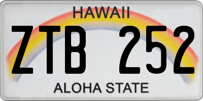 HI license plate ZTB252