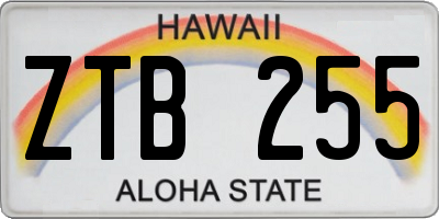 HI license plate ZTB255