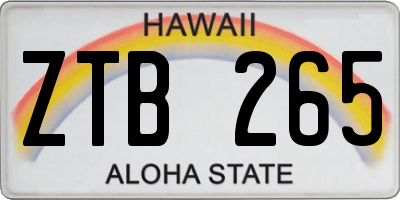 HI license plate ZTB265