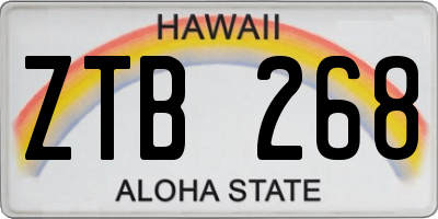 HI license plate ZTB268