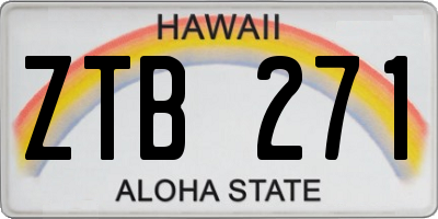 HI license plate ZTB271