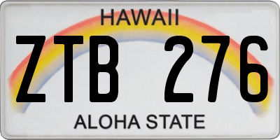 HI license plate ZTB276