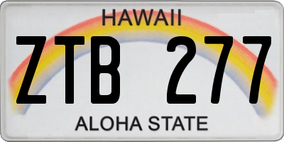 HI license plate ZTB277