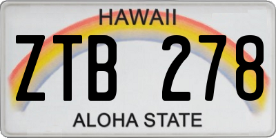 HI license plate ZTB278