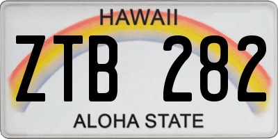 HI license plate ZTB282