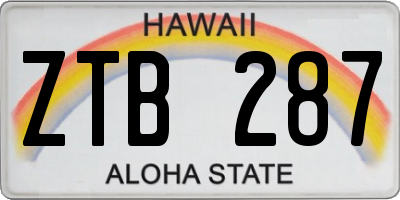 HI license plate ZTB287