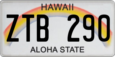 HI license plate ZTB290